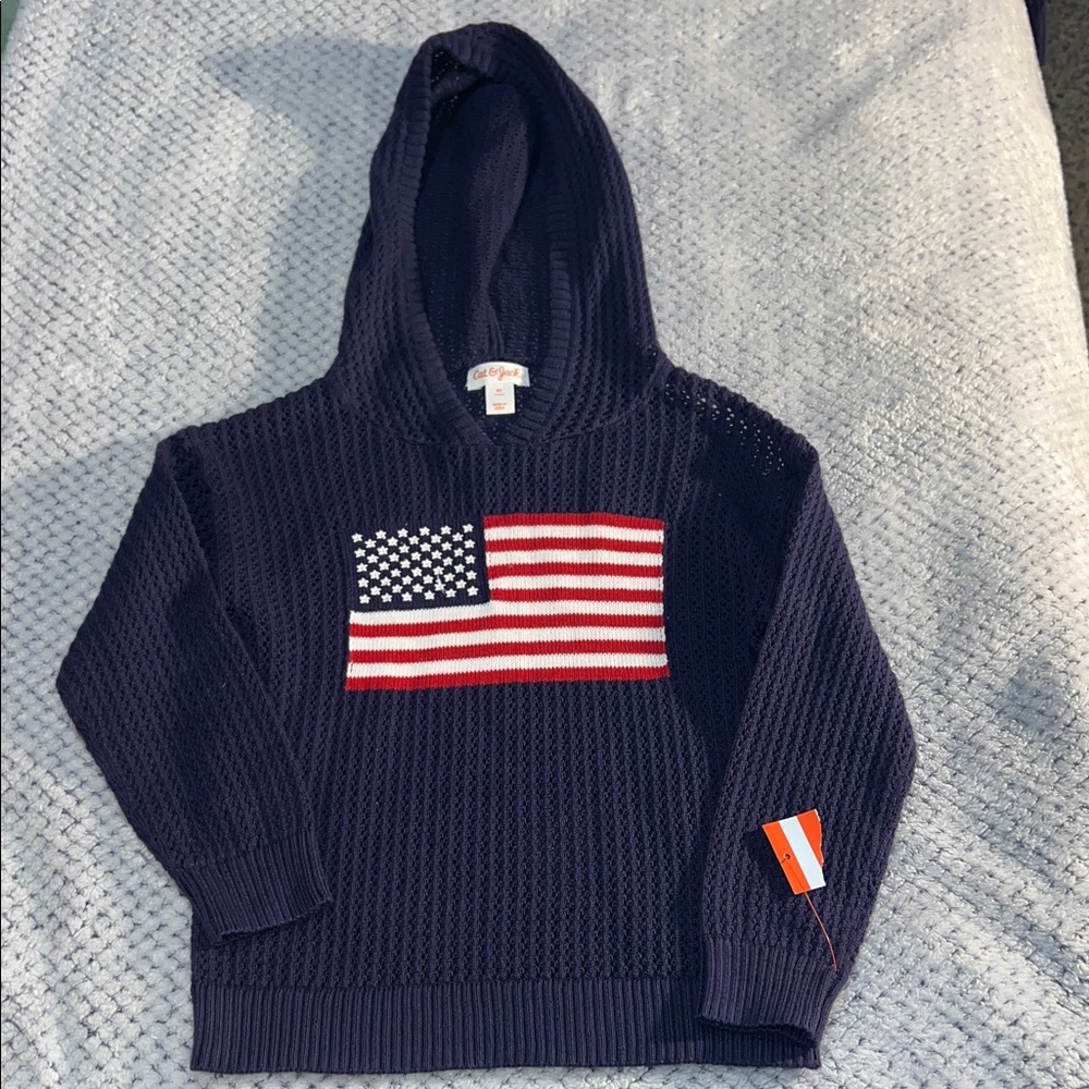 Cat & Jack Navy Sweater with Flag Design